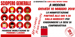 Sciopero generale provinciale - Modena, 10/5/2018