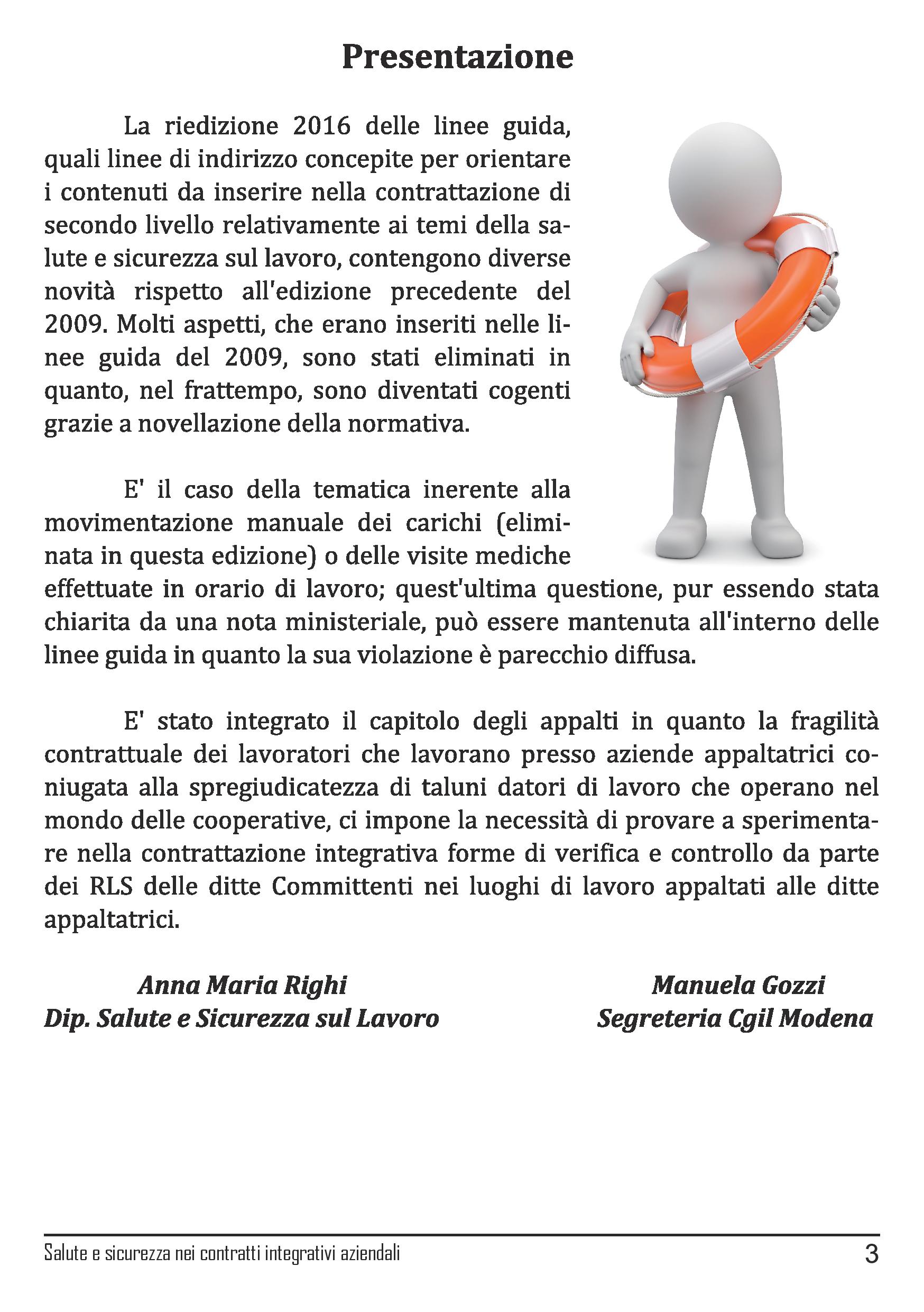 Linee guida Cgil Modena contrattazione salute e sicurezza sul lavoro