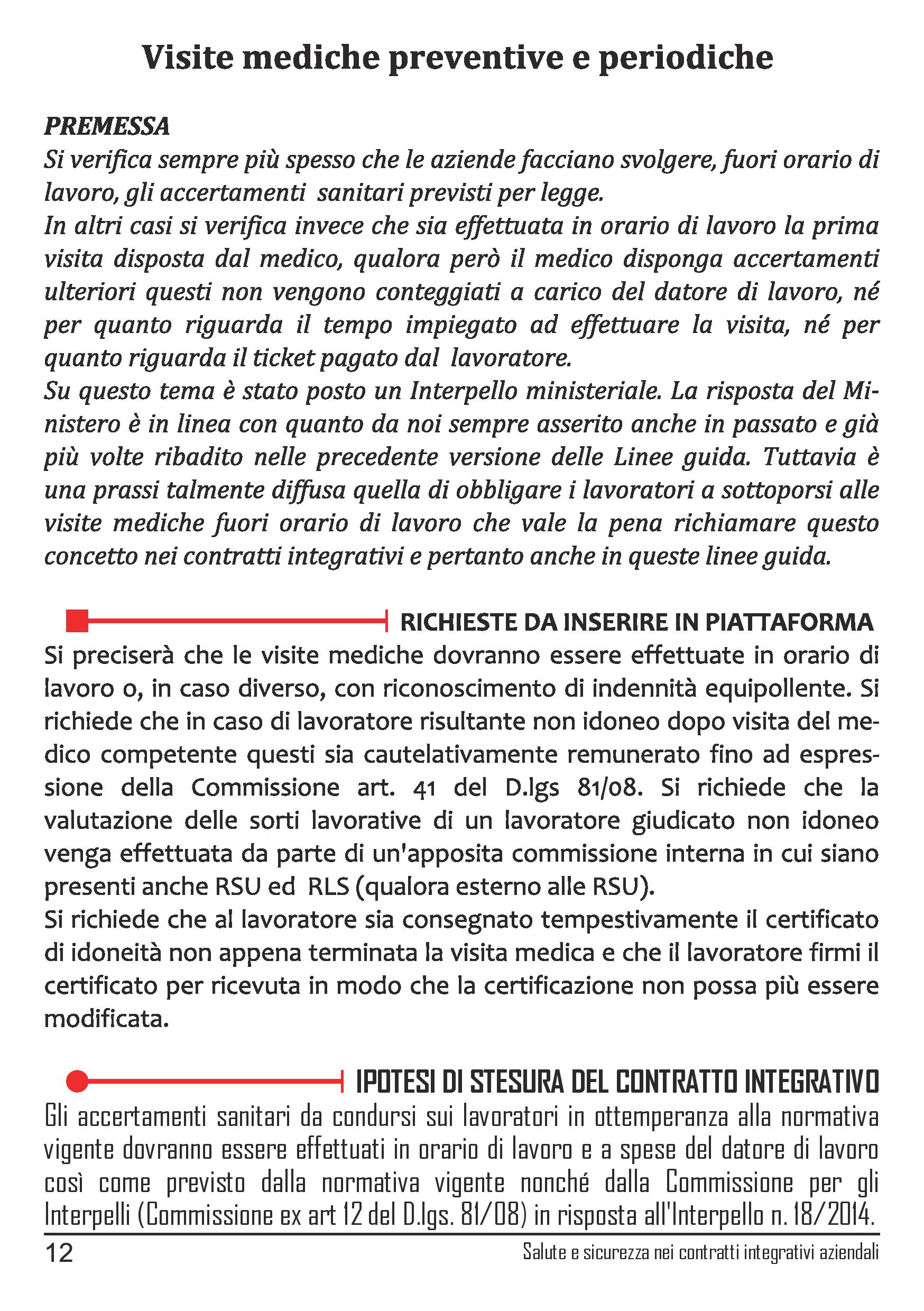 Linee guida Cgil Modena contrattazione salute e sicurezza sul lavoro
