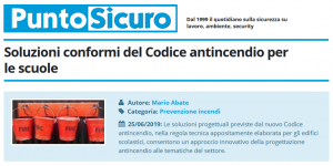 PuntoSicuro - Soluzioni conformi del Codice antincendio per le scuole
