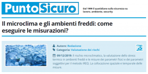 PuntoSicuro - Il microclima e gli ambienti freddi: come eseguire le misurazioni?