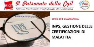 Patronato Inca Cgil Nazionale - Covid-19 e quarantena - Inps, gestione delle certificazioni di malattia