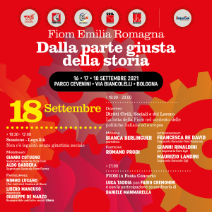 Festa della Fiom Cgil Emilia-Romagna, 120 anni dalla parte giusta della storia (Bologna, 18 settembre 2021)