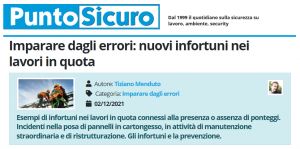 PuntoSicuro - Imparare dagli errori: nuovi infortuni nei lavori in quota