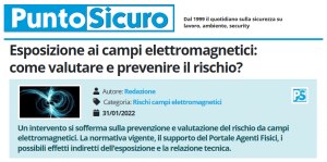PuntoSicuro - Esposizione ai campi elettromagnetici: come valutare e prevenire il rischio?