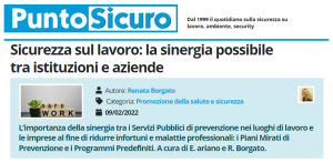 PuntoSicuro - Sicurezza sul lavoro: la sinergia possibile tra istituzioni e aziende