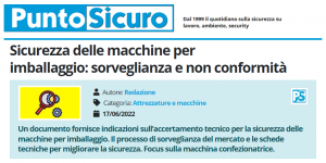 PuntoSicuro - Sicurezza delle macchine per imballaggio: sorveglianza e non conformità