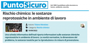 PuntoSicuro - Rischio chimico: le sostanze reprotossiche in ambiente di lavoro