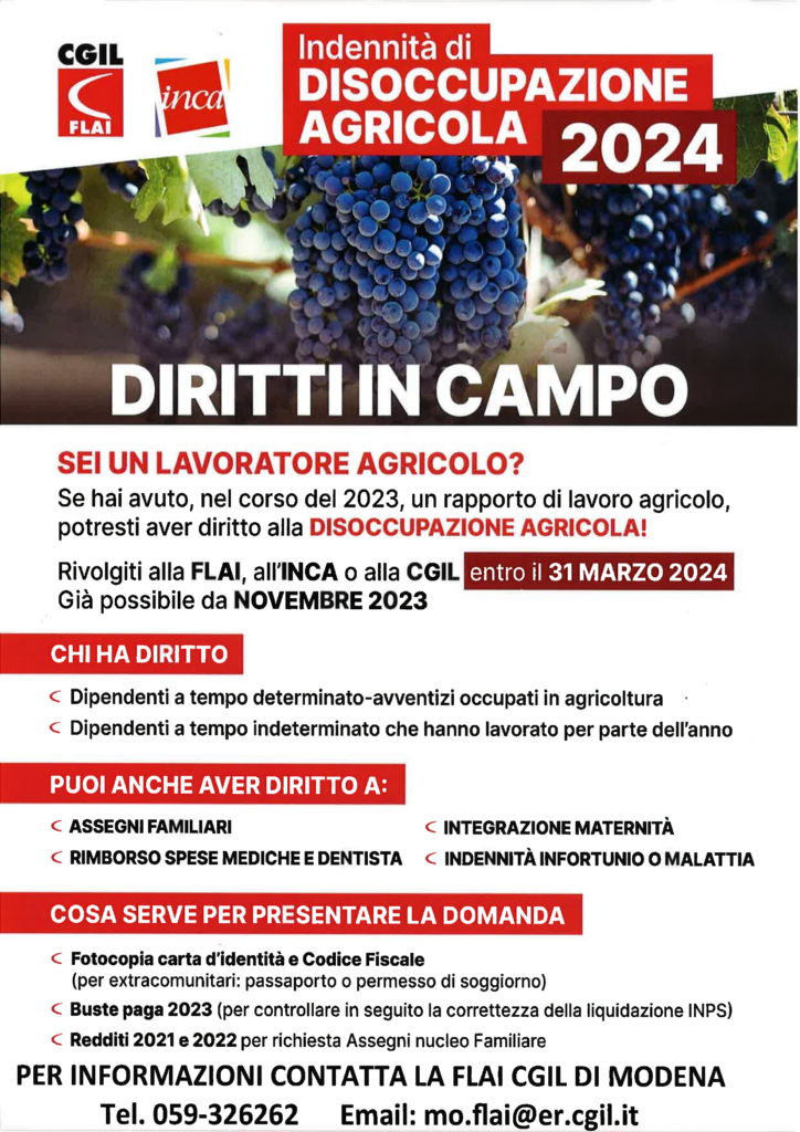 Disoccupazione agricola 2024