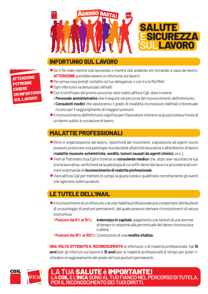 Salute e sicurezza sul lavoro - Patronato Inca Cgil - 2