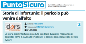 PuntoSicuro - Storie di infortunio: il pericolo può venire dall’alto