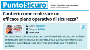 PuntoSicuro - Cantieri: come realizzare un efficace piano operativo di sicurezza?