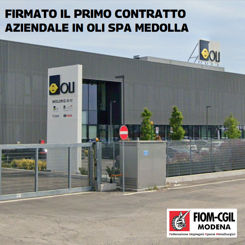 Medolla FIRMATO IL PRIMO CONTRATTO AZIENDALE IN OLI SPA MEDOLLA - CGIL Modena