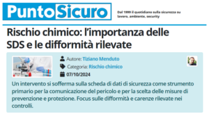 PuntoSicuro - Rischio chimico: l’importanza delle Schede di Dati di Sicurezza (SDS) e le difformità rilevate