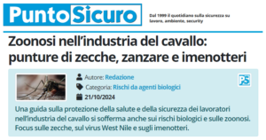 PuntoSicuro - Zoonosi nell’industria del cavallo: punture di zecche, zanzare e imenotteri