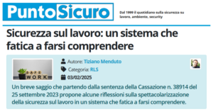 PuntoSicuro - Sicurezza sul lavoro: un sistema che fatica a farsi comprendere