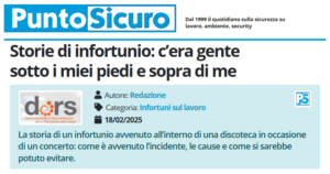PuntoSicuro - Storie di infortunio: c’era gente sotto i miei piedi e sopra di me