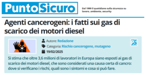 PuntoSicuro - Agenti cancerogeni: i fatti sui gas di scarico dei motori diesel