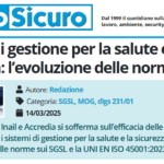 PuntoSicuro - Sistemi di gestione per la salute e la sicurezza: l’evoluzione delle norme