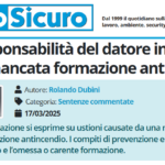 PuntoSicuro - Sulle responsabilità del datore in caso di mancata formazione antincendio