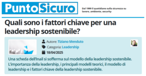 PuntoSicuro - Quali sono i fattori chiave per una leadership sostenibile?