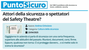 PuntoSicuro - Attori della sicurezza o spettatori del Safety Theatre?