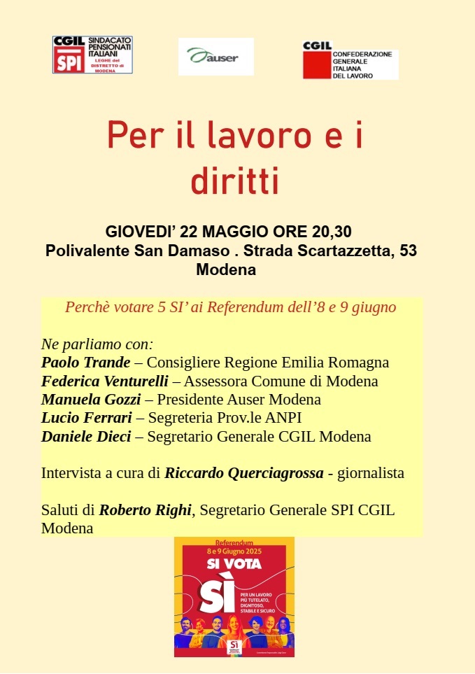 incontro sui referendum a San Damaso, 22.5.25