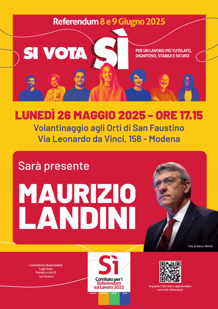 referendum volantinaggio Landini agli orti San Faustino