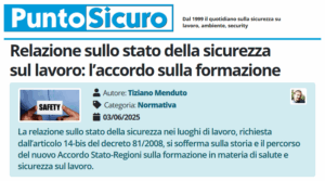 PuntoSicuro - Relazione sullo stato della sicurezza sul lavoro: l’accordo sulla formazione