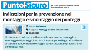 PuntoSicuro - Indicazioni per la prevenzione nel montaggio e smontaggio dei ponteggi