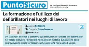 PuntoSicuro - La formazione e l’utilizzo dei defibrillatori nei luoghi di lavoro
