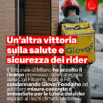 Rider, un’altra vittoria sulla salute e sicurezza dei ciclofattorini
