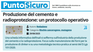 PuntoSicuro - Produzione del cemento e radioprotezione: un protocollo operativo
