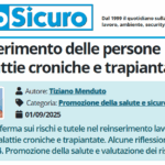 PuntoSicuro - Sul reinserimento delle persone con malattie croniche e trapiantate