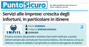 PuntoSicuro - Servizi alle imprese: crescita degli infortuni, in particolare in itinere