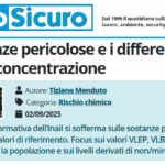 PuntoSicuro - Le sostanze pericolose e i differenti valori di concentrazione