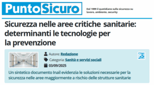 PuntoSicuro - Sicurezza nelle aree critiche sanitarie: determinanti le tecnologie per la prevenzione