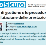 PuntoSicuro - I sistemi di gestione e le procedure per la valutazione delle prestazioni