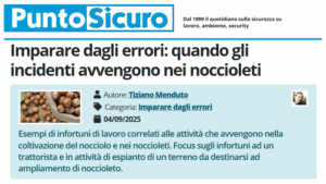 PuntoSicuro - Quando gli incidenti avvengono nei noccioleti