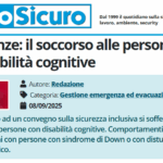 PuntoSicuro - Emergenze: il soccorso alle persone con disabilità cognitive