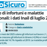 PuntoSicuro - Denunce di infortuni e malattie professionali: i dati Inail di luglio 2025