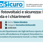 PuntoSicuro - Impianti fotovoltaici e sicurezza: le linee guida e i chiarimenti