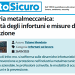 PuntoSicuro - Industria metalmeccanica: modalità degli infortuni e misure di prevenzione