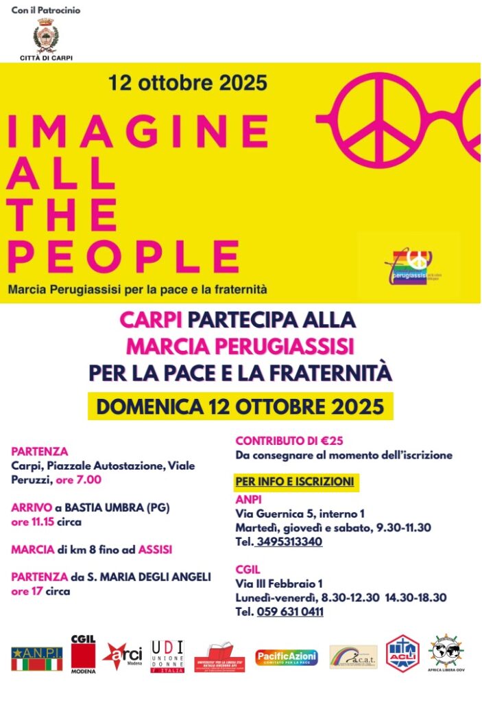 Carpi partecipa alla Marcia Perugiassisi domenica 12 ottobre 2025
