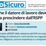 PuntoSicuro - I rischi che il datore di lavoro deve rilevare a prescindere dall’RSPP