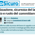 PuntoSicuro - Esternalizzazione, sicurezza del lavoro in appalto e ruolo del committente