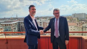 Alessandro De Nicola, nuovo segretario generale Cgil Modena, con Maurizio Landini