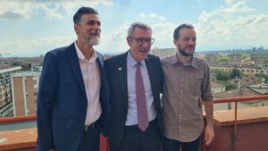 Alessandro De Nicola, nuovo segretario generale Cgil Modena, con Maurizio Landini e Daniele Dieci