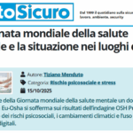 PuntoSicuro - La giornata mondiale della salute mentale e la situazione nei luoghi di lavoro