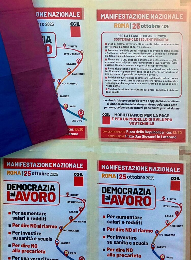 Verso la manifestazione "Democrazia al lavoro" - Mercato di Vignola - 16/10/2025